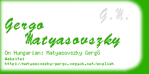 gergo matyasovszky business card